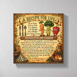 A Recipe for Life Christian Inspirational Canvas Print