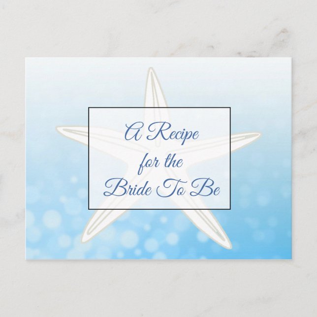 A Recipe For the Bride Wedding Recipe Card (Front)