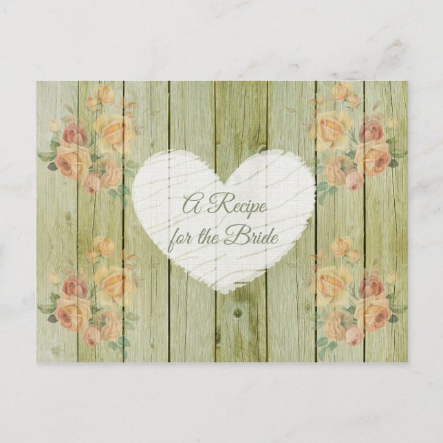 A Recipe For the Bride Wedding Recipe Card (Front)