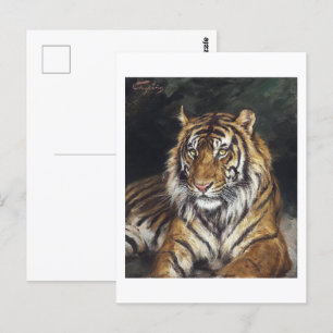 A Reclining Tiger (1866-1919) oil painting by Geza Postcard