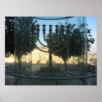 A reconstruction of the menorah of the temple poster