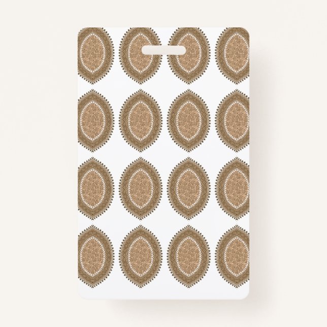 A rectangular rug with an intricate geometric moti ID badge (Front)