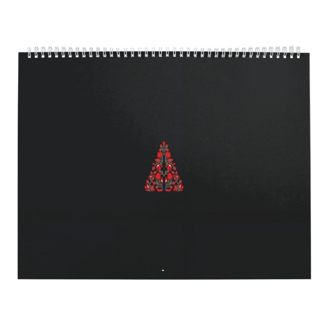 a red and beige scarf with a picture of a woman ho calendar (Cover)