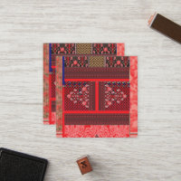 a red and black painting with a red heart on it