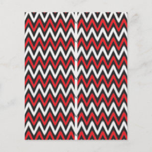 a red and black zigzag pattern on a white backgrou flyer