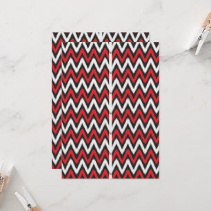 a red and black zigzag pattern on a white backgrou invitation