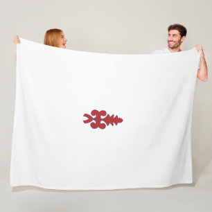 a red and blue pattern on a white background fleece blanket