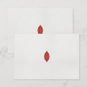a red and brown design on a white background thank you card