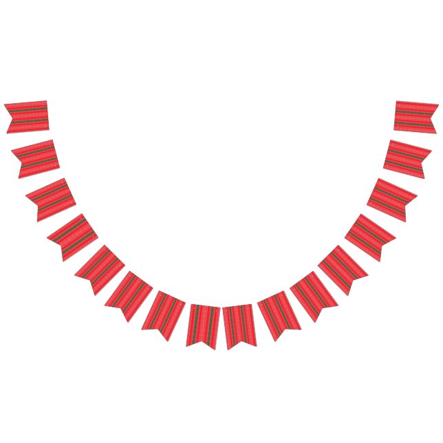 a red and green striped background bunting  (All)