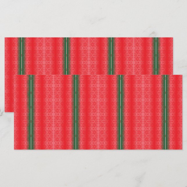 a red and green striped background menu (Front/Back)