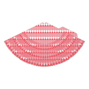A red and pink geometric pattern featuring interlo party hat