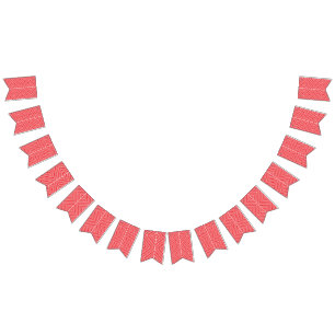 a red and white background with a diamond pattern bunting 