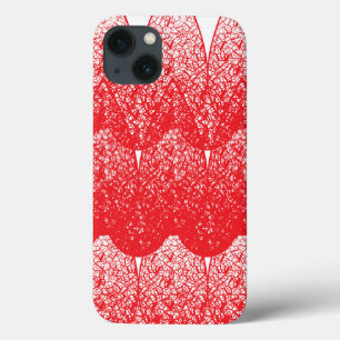 a red and white background with a lot of dots iPhone 13 case