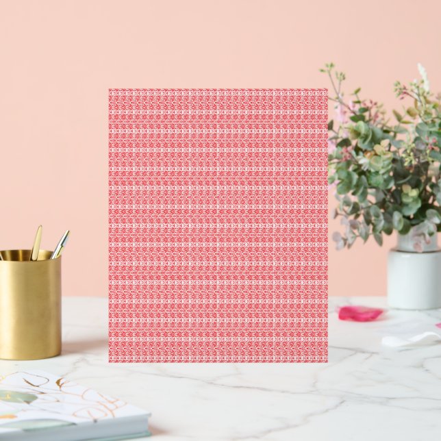 a red and white background with a pattern acrylic sign (Wedding)