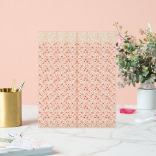 a red and white background with a pattern acrylic sign