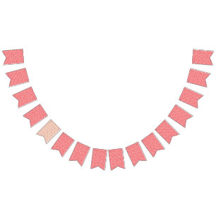 a red and white background with a pattern bunting