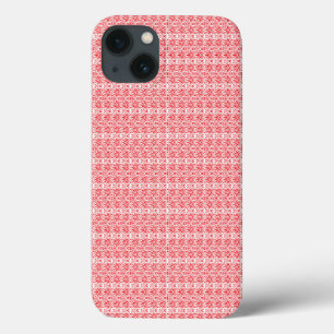 a red and white background with a pattern iPhone 13 case