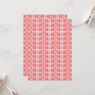 a red and white background with a pattern invitation