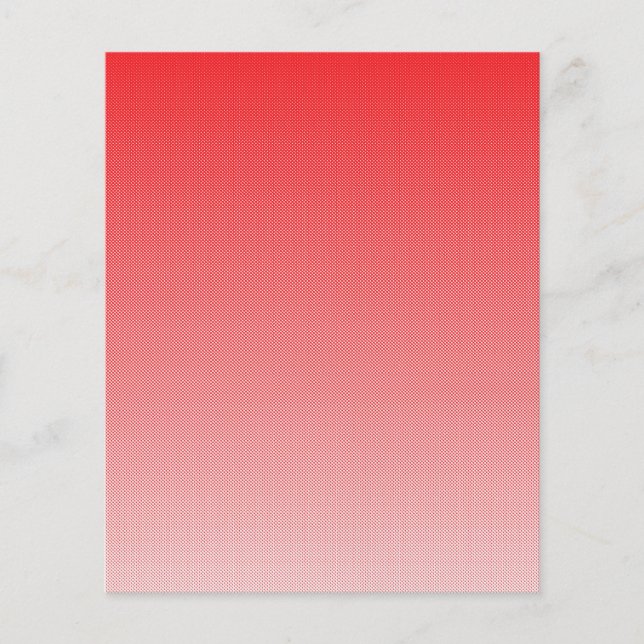 a red and white background with small squares flyer (Front)