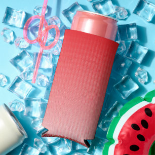 a red and white background with small squares seltzer can cooler