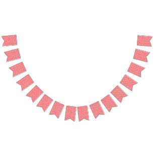 a red and white background with small white dots bunting