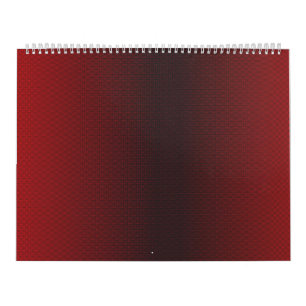 a red and white background with small white dots calendar