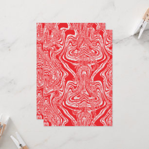 a red and white image of a pattern on a white back invitation