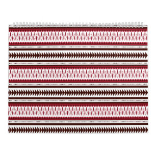 a red and white striped pattern calendar
