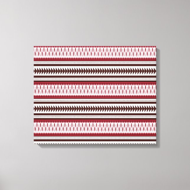 a red and white striped pattern canvas print (Front)