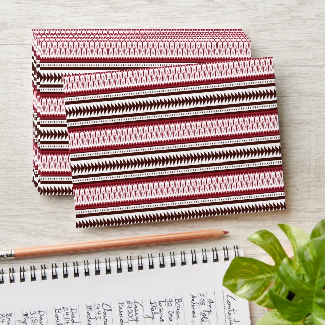 a red and white striped pattern envelope (Stacked)