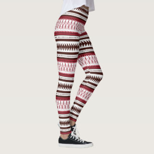 a red and white striped pattern leggings