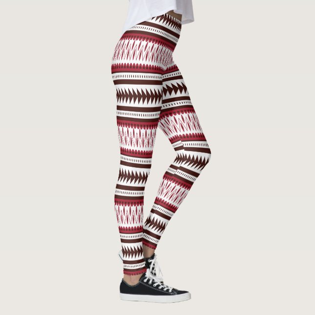 a red and white striped pattern leggings (Right)