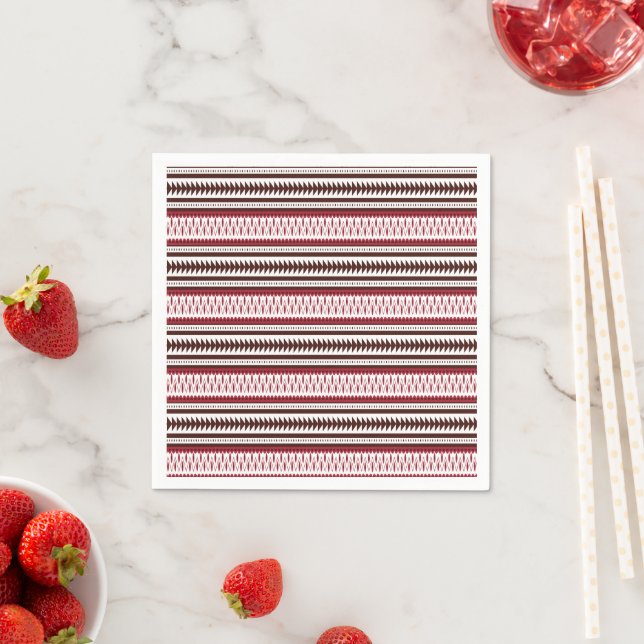 a red and white striped pattern napkin (Insitu)