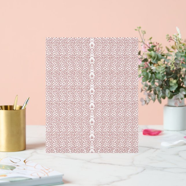 a red and white wallpaper with a pattern on it acrylic sign (Wedding)