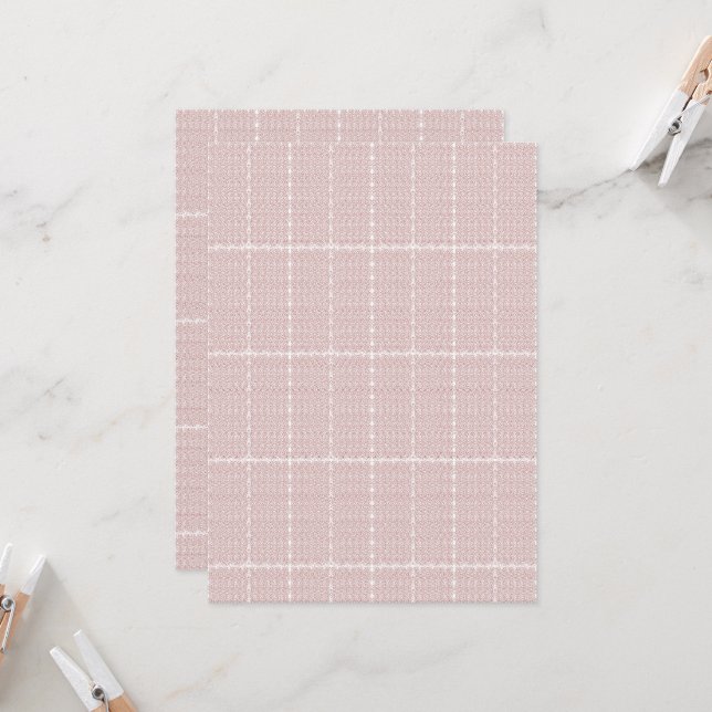 a red and white wallpaper with a pattern on it invitation (Front/Back In Situ)