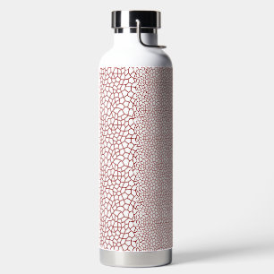 a red and white wallpaper with a pattern on it water bottle