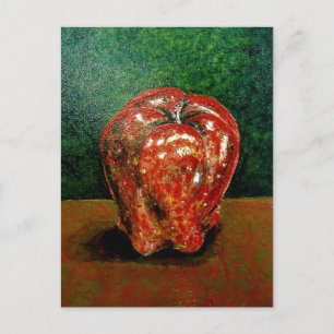 A Red Apple ... 2005 Acrylic Glaze Painting Postcard