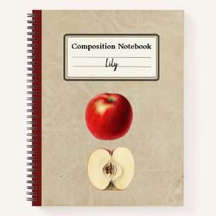 A Red Apple and a Half Personalised Composition Notebook