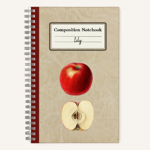 A Red Apple and a Half Personalised Composition Notebook
