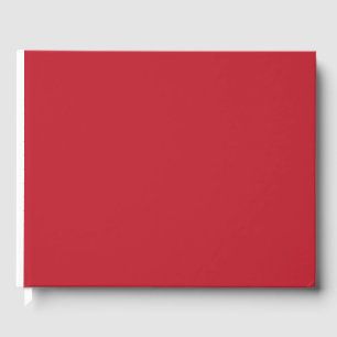 a red background with a guest book
