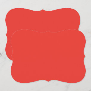 a red background with a white border card