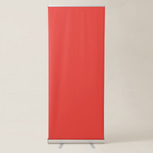 a red background with a white border retractable banner