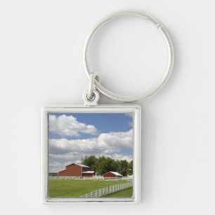 A red barn and farm at Pamona, Kansas. Key Ring
