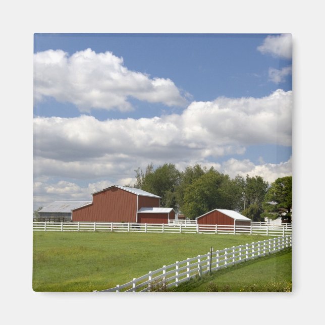A red barn and farm at Pamona, Kansas. Magnet (Front)