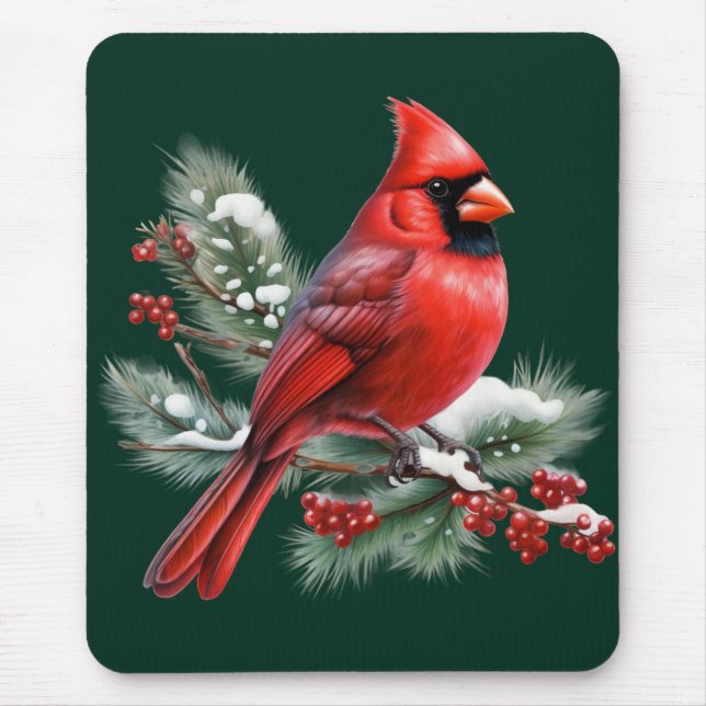 A Red Cardinal Mouse Mat (Front)
