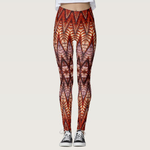 A red chevron texture "Ratti_Creative_Arts" Leggings