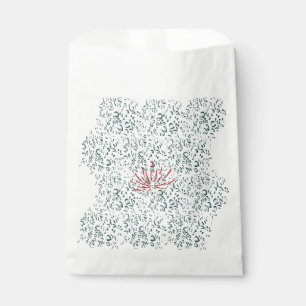 a red flower on a black background favour bags