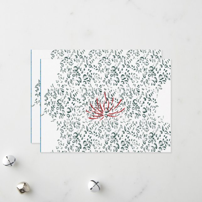 a red flower on a black background holiday card (Front/Back In Situ)