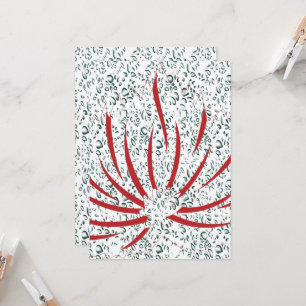 a red flower on a black background invitation