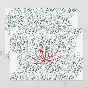 a red flower on a black background invitation